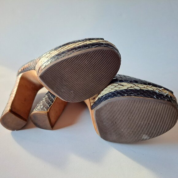 Miu Miu Runway Python Dark Blue Platform Heels Shoes Size 36 / US 6 - Picture 12 of 16